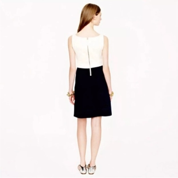 J. Crew Colorblock Sleeveless Ponte Knit Midi Dress, Navy/Ivory, Size 4 - Picture 2 of 13